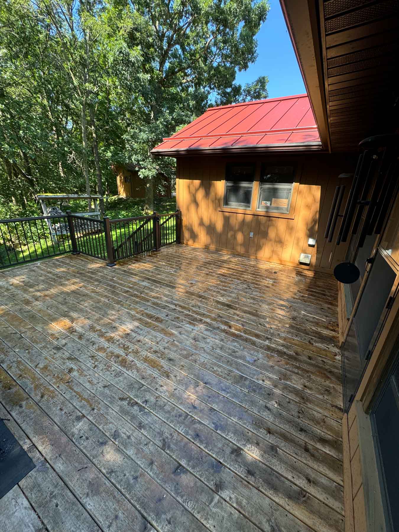 Deck Restoration 6 Before Image Of A Deck Attached To A House Before It Was Cleaned.