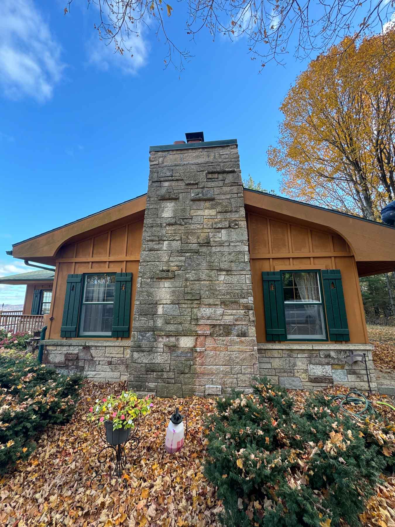 Paver Cleaning 44 Exterior Image Of A Chimney Before It Has Been Cleaned By Driftless Exteriors