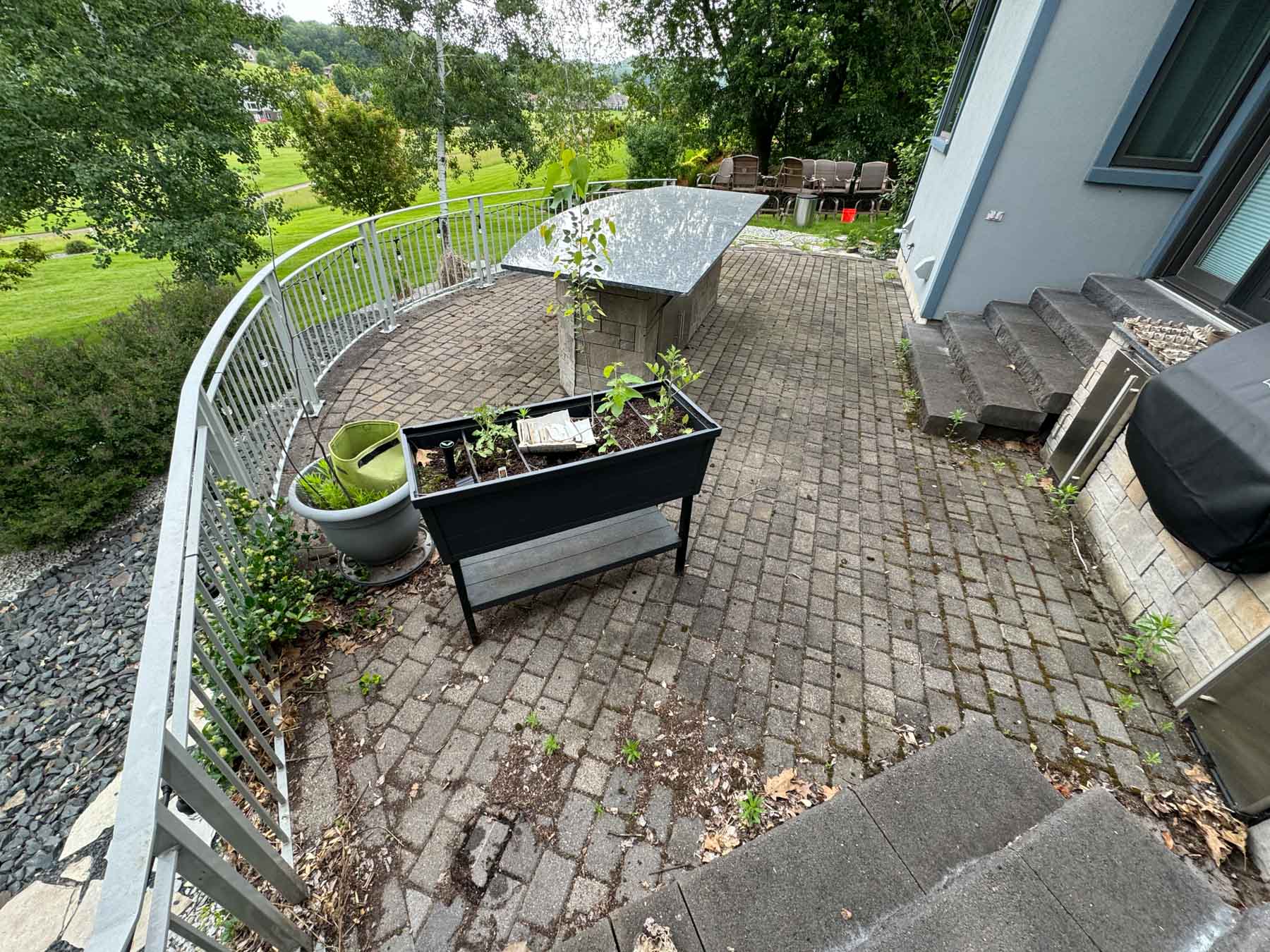 Patio Cleaning 40 Patio Before Being Cleaned By Driftless Exteriors
